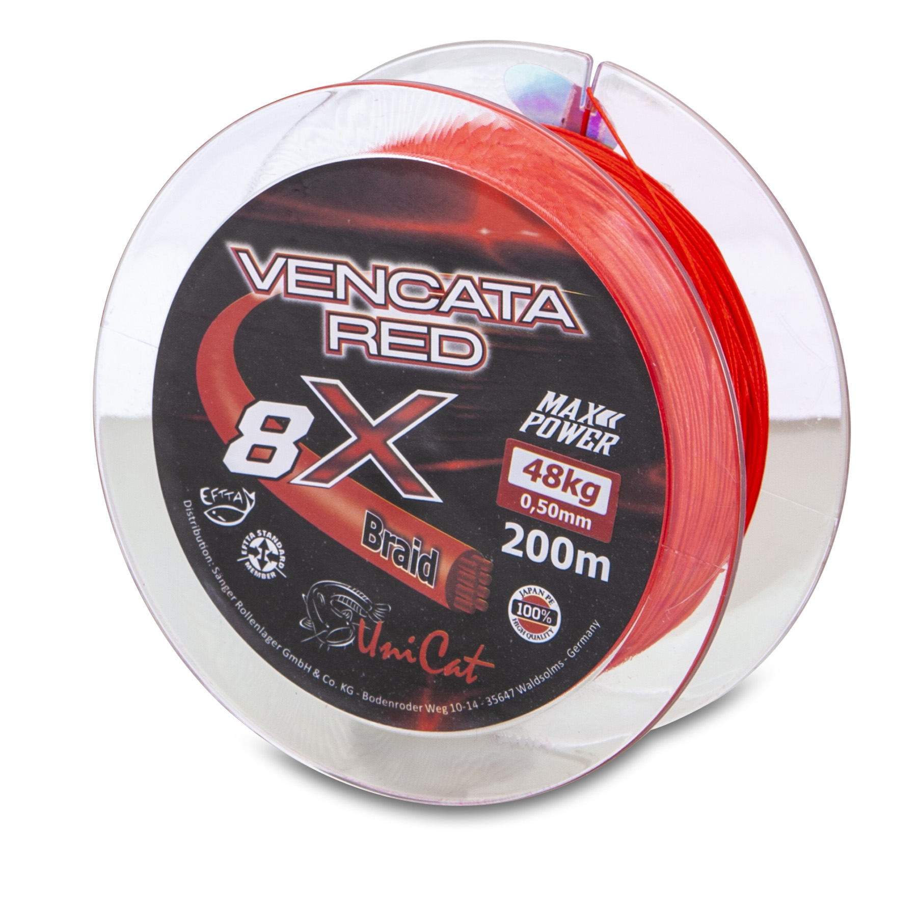 UNI CAT 8 X Vencata Red 200m 0,37mm/34kg