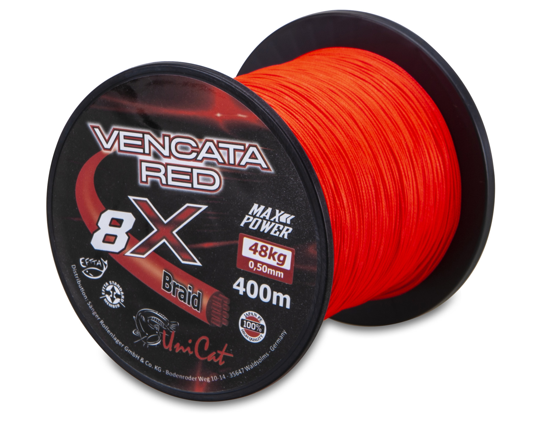 UNI CAT 8 X Vencata Red 400m 0,37mm/34kg